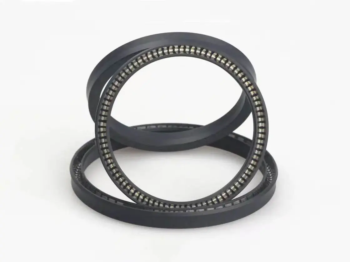 Carbon fiber reinforced PTFE spring energized seal