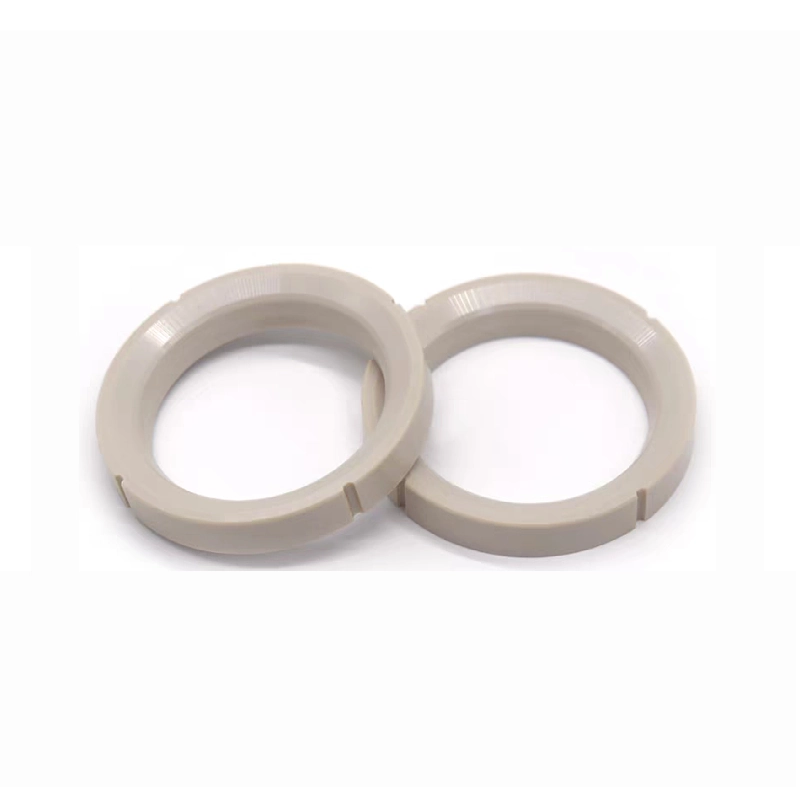 Custom machined PEEK & PTFE valve seat for industrial ball valve